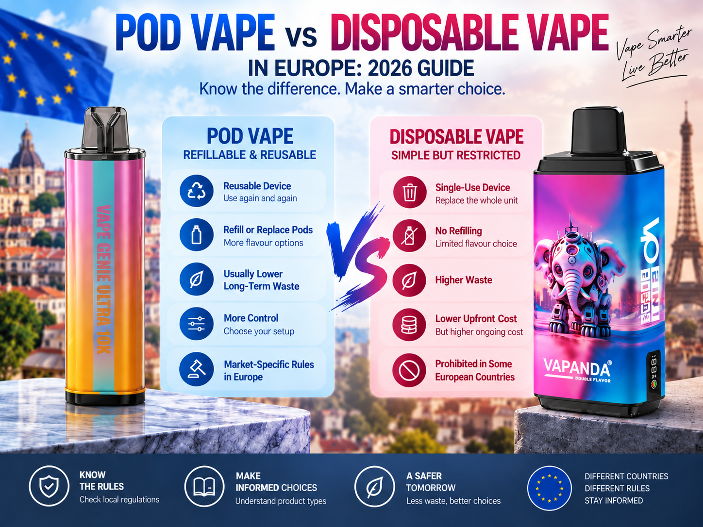 Pod Vape vs Disposable Vape in Europe: 2026 Guide